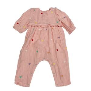 NWT Pink Chicken 12/18M Brooke Jumper with Candy Heart Embroidery